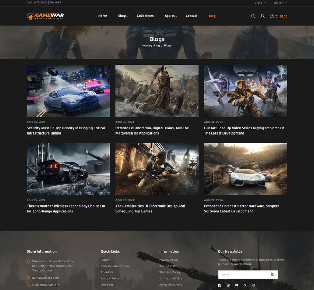 Gamewear - Tema Shopify