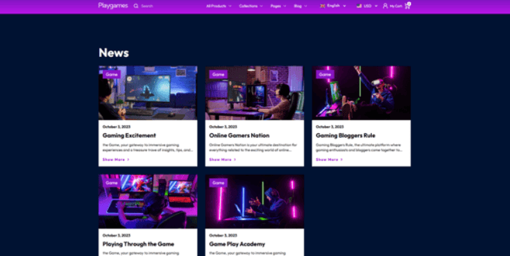 Playgames - Tema Shopify